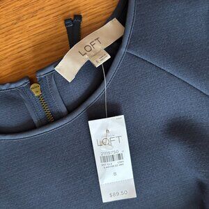 Loft Minimalist Sheath Dress, Size 8, NWT, New w/ Tags!, Gray (Grayish Blue)